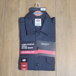 Dickies 574CH Men’s Small S Long Sleeve Twill Work Shirt Charcoal Gray NWT New